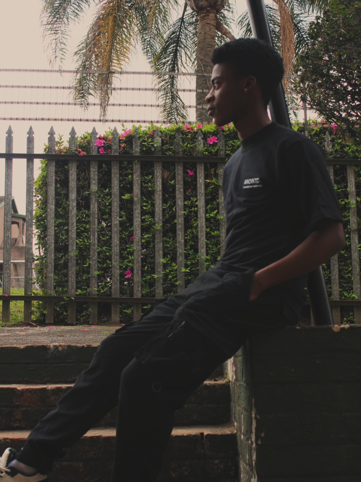 The Past black ANOINTD tee, front view